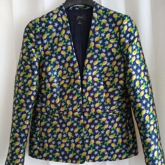 J. Crew Jackets & Blazers - J. Crew Lemon Print 'Going Out' Blazer